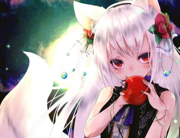 Обои картинки фото аниме, unknown,  другое, взгляд, фон, девушка