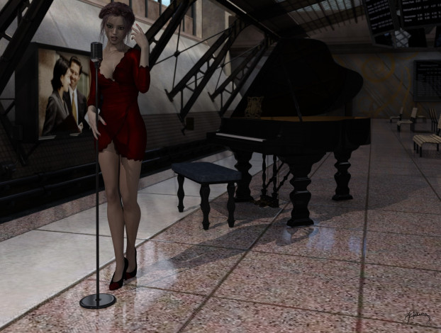 Обои картинки фото 3д графика, люди , people, девушка, фон, взгляд