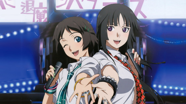 Обои картинки фото аниме, ga rei zero, взгляд, девушки, фон