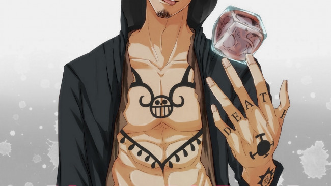 Обои картинки фото аниме, one piece, парень, куб, татуировки