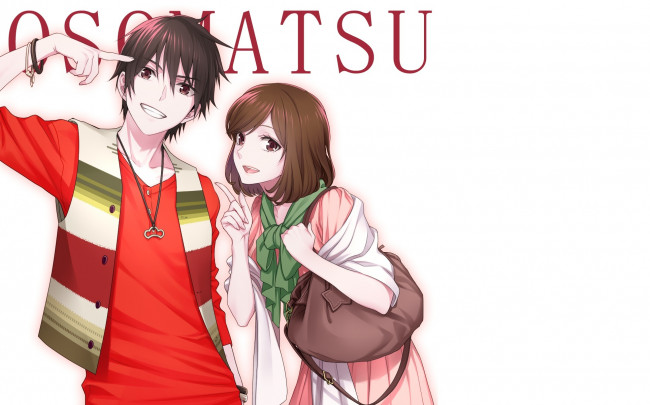 Обои картинки фото аниме, osomatsu-san, парень, девушка