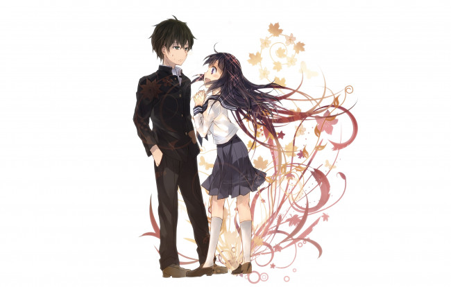 Обои картинки фото аниме, hyouka, персонажи, школьники