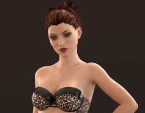 Картинка 3д+графика люди+ people взгляд фон девушка