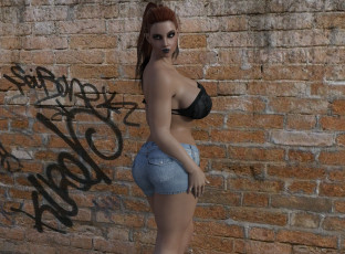 Картинка 3д+графика люди+ people фон взгляд девушка