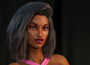 Картинка 3д+графика портрет+ portraits фон взгляд девушка