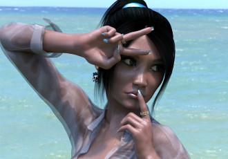 Картинка 3д+графика портрет+ portraits фон взгляд девушка