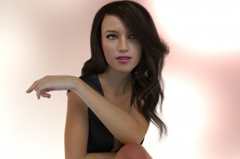 Картинка 3д+графика люди+ people фон взгляд девушка