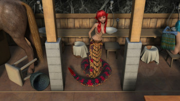 Картинка 3д+графика существа+ creatures взгляд эльфийка фон