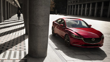 Картинка mazda+6+2018 автомобили выставки+и+уличные+фото вишнёвая 2018 6 mazda