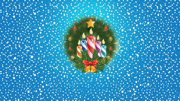 Картинка праздничные векторная+графика+ новый+год фон зима минимализм новый год снег настроение праздник венок свечи