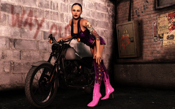 Картинка 3д+графика люди-авто мото+ people-+car+ +moto девушка фон взгляд мотоцикл