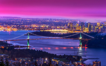 Картинка города ванкувер+ канада lionsgate bridge