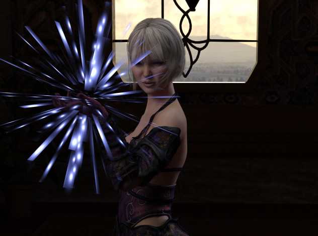 Обои картинки фото 3д графика, фантазия , fantasy, фон, взгляд, девушка