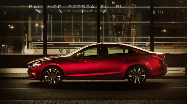 Обои картинки фото mazda 6 2018, автомобили, mazda, 2018, 6, вишнёвая