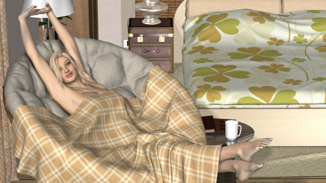 Обои картинки фото 3д графика, люди , people, фон, взгляд, девушка