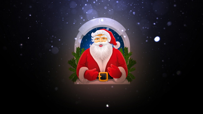 Обои картинки фото праздничные, векторная графика , новый год, фон, настроение, праздник, минимализм, зима, новый, год, санта, снег, дед, мороз