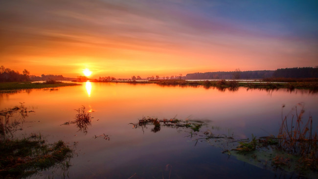 Обои картинки фото природа, восходы, закаты, простор