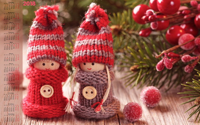 Обои картинки фото календари, праздники,  салюты, 2018, ветви, кукла
