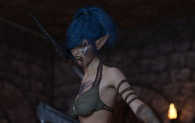 Обои картинки фото 3д графика, эльфы , elves, фон, взгляд, эльфийка