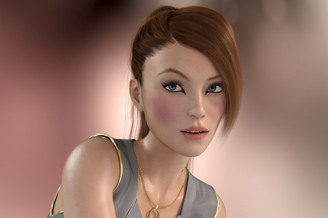 Обои картинки фото 3д графика, портрет , portraits, фон, взгляд, девушка