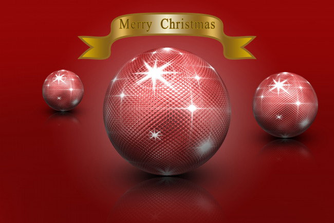 Обои картинки фото праздничные, векторная графика , новый год, 2018, красное, цвет, новый, год, шары, рождество, блики, отражение, рендеринг