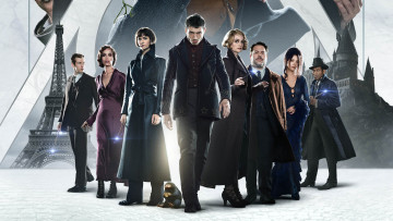 обоя фантастические твари,  преступления грин-де-вальда , 2018, кино фильмы, fantastic beasts,  the crimes of grindelwald, эдди, редмэйн, джонни, депп, фэнтези, постер, fantastic, beasts, the, crimes, of, grindlewald