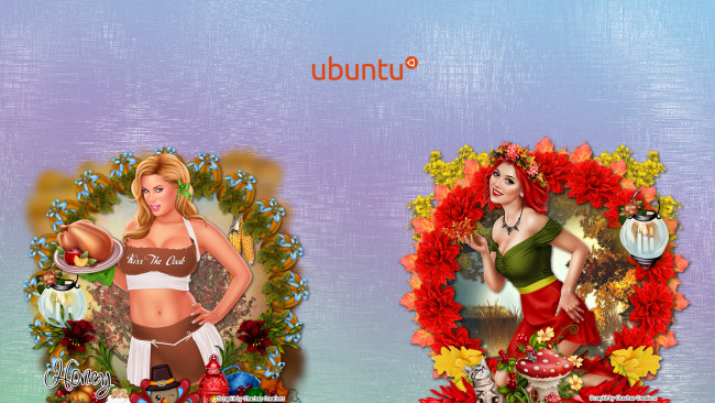 Обои картинки фото компьютеры, ubuntu linux, фон, логотип