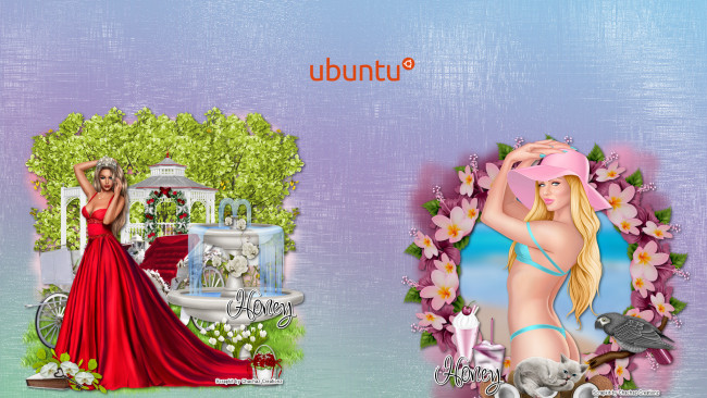 Обои картинки фото компьютеры, ubuntu linux, фон, логотип