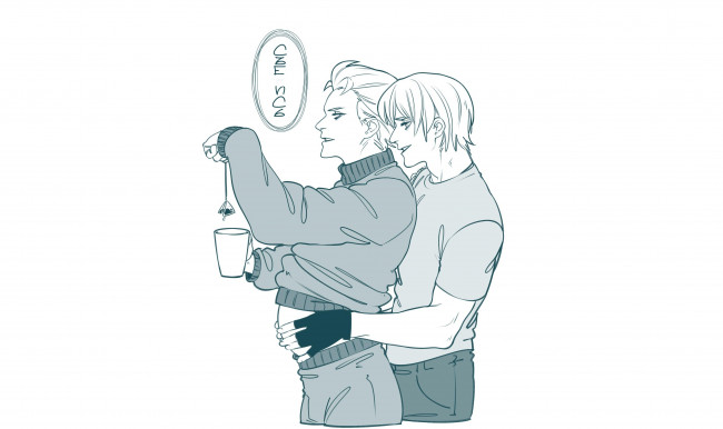 Обои картинки фото аниме, unknown,  другое , парни, беременность, омегаверс, чай
