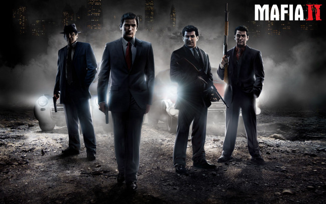 Обои картинки фото видео игры, mafia ii, мафия, бандиты, оружие, машина