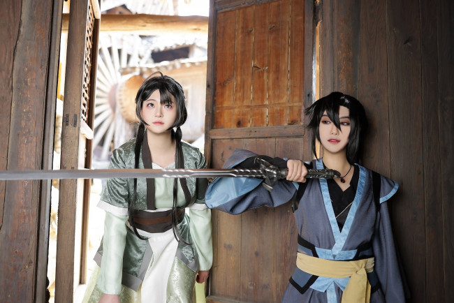 Обои картинки фото девушки, - креатив,  косплей, образы, костюмы, сюэ, ян, а-цин, меч