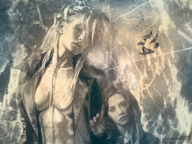 Обои картинки фото рисованные, люди