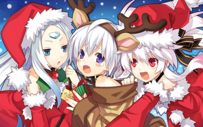 Обои картинки фото аниме, merry, chrismas, winter