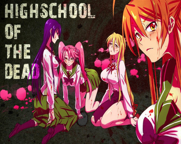 Обои картинки фото аниме, highschool, of, the, dead