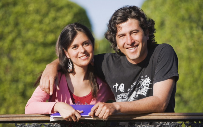 Обои картинки фото разное, мужчина женщина, улыбка, радость