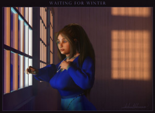 Картинка 3д графика people люди окно девушка