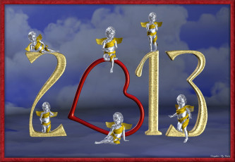 Картинка 3д графика holidays праздники ангелы цифры