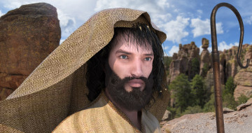 Картинка 3д графика people люди человек посох накидка