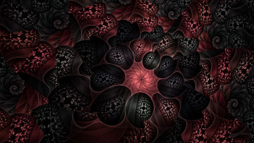 Картинка 3д графика fractal фракталы изгибы линии фон рисунок узор