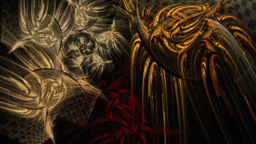 Картинка 3д графика fractal фракталы линии цвет фон изгибы узор