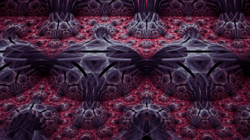 Картинка 3д графика fractal фракталы узор изгибы фон цвет линии