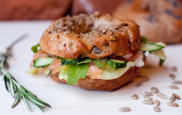 Картинка еда бутерброды гамбургеры канапе бэйгель начинка