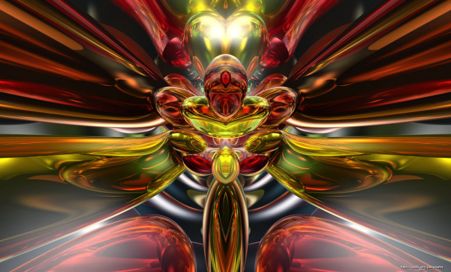 Обои картинки фото 3д, графика, fractal, фракталы, цвета, изгибы, узор