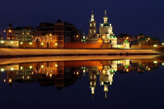 Обои картинки фото йошкар, ола, города, огни, ночного, ночь