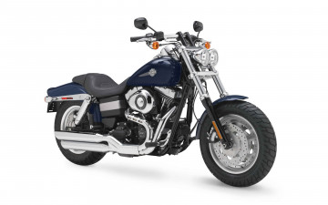 Картинка мотоциклы harley-davidson синий bob fat dyna