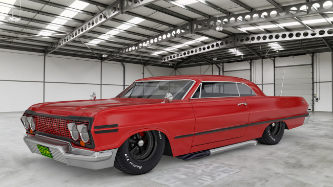 Обои картинки фото автомобили, 3д, impala, chevrolet, 1963