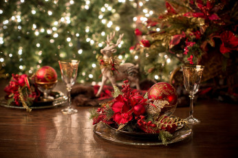 Картинка праздничные -+разное+ новый+год праздник декор игрушки олень бокал