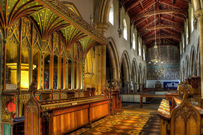 Обои картинки фото интерьер, убранство,  роспись храма, храм