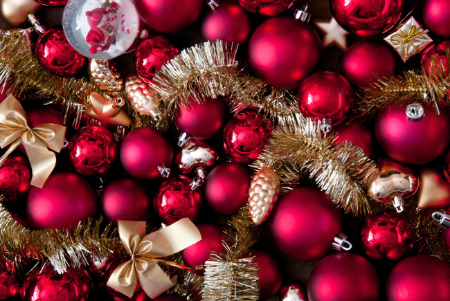 Обои картинки фото праздничные, украшения, игрушки, банты, шарики