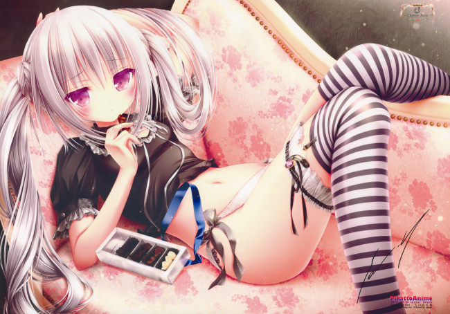 Обои картинки фото аниме, tinkerbell , artbook, конфеты, девочка